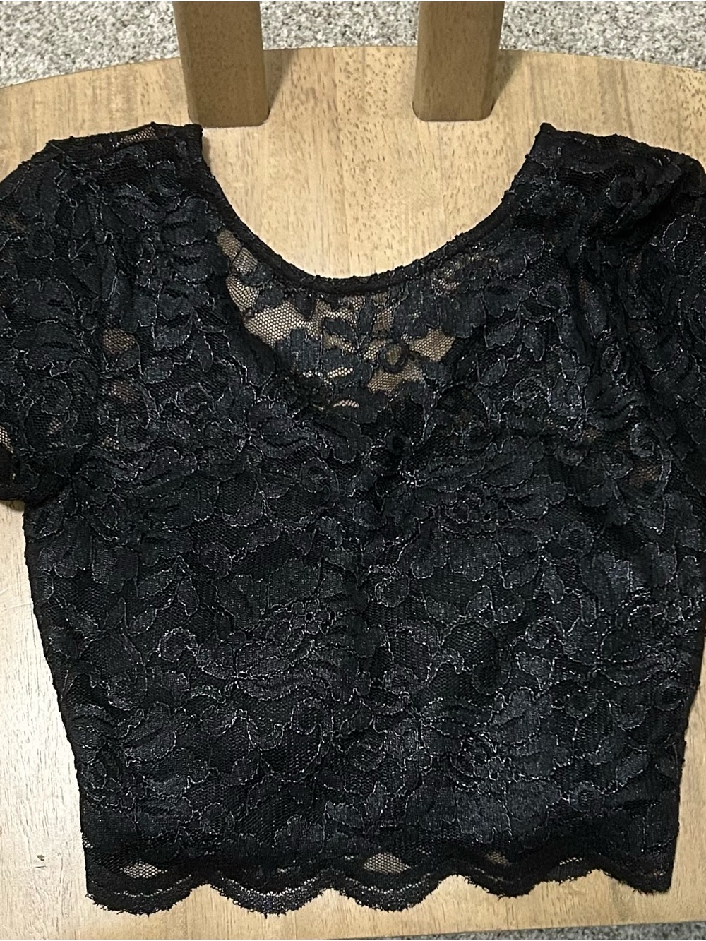 Black Floral Lace Crop Top Size 2